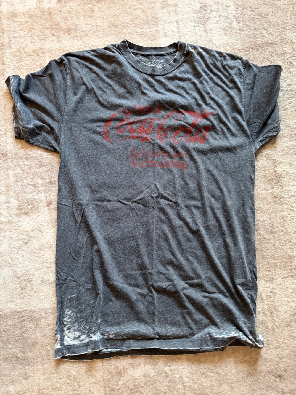 Coca-Cola Burnout Vintage Graphic T-Shirt XL Black